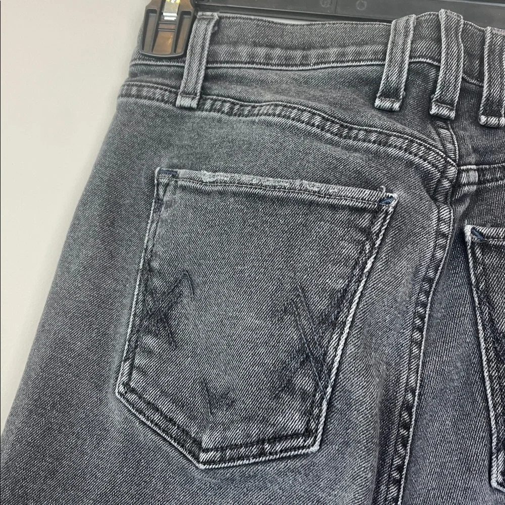 McGuire Gainsbourg Bootcut Midrise Cropped Jeans Black Raw Hem Size 27
